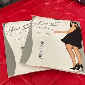 Hanes Curves Comfort Short in Black Set of Two